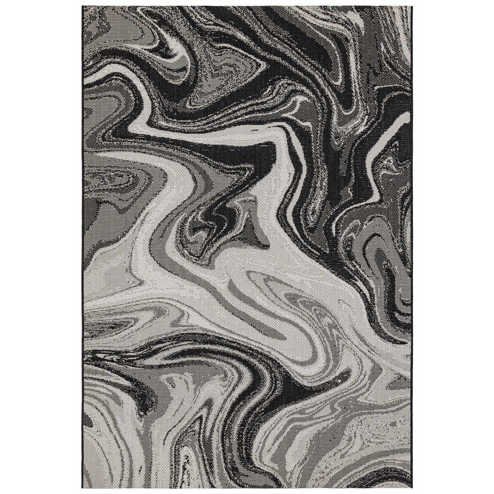 Patio PAT19 Marble Outdoor Rugs in Black